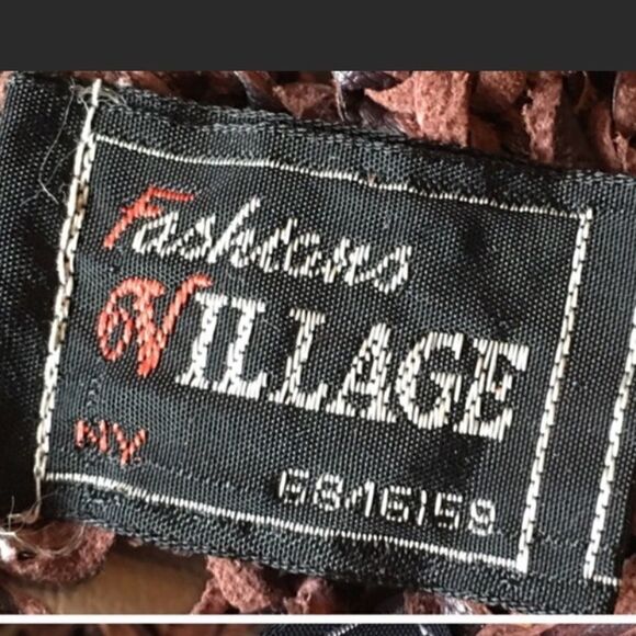 Vintage Boho Hand Knit Genuine Leather Cinch Hem Pullover Sleeveless Top - Picture 9 of 12